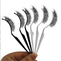 6Pcs False Eyelashes Display Stick Holder Applicator Tool 3D Eyelash Extensions Style Try On Sticks, Tweezer Holder Stand For Eyelash Extension