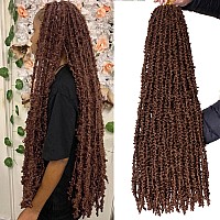 Leeven 30 Inch Long Butterfly Locs Crochet Hair For Black Women 6 Packs Pretwisted Crochet Butterfly Braids Locs Brown Distress