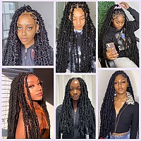 Leeven 30 Inch Long Butterfly Locs Crochet Hair For Black Women 6 Packs Pretwisted Crochet Butterfly Braids Locs Brown Distress