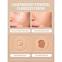 Sheglam Skinfocus Full Coverage Powder Foundation Oilcontrol Lightweight Face Pressed Powder Makeupcaramel