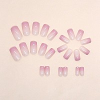 24 Pcs Press On Nails Sunjasmine Fake Nails With Designs Acrylic Nails False Nails With Nail Glue For Women Short Red White G