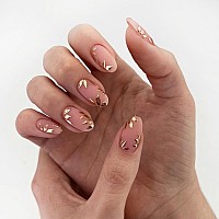 24 Pcs Press On Nails Sunjasmine Fake Nails With Designs Acrylic Nails False Nails With Nail Glue For Women Medium Fall Leave