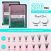 Vavalash Individual Cluster Lashes 280 Pcs Diy Eyelash Extension Light And Soft Lash Clusters Extensions Faux Mink Slik False Ey