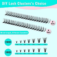 Vavalash Lash Clusters 20D30Dc1016Mm Diy Individual Lashes 280 Pcs Cluster Lashes 10D 20D 30D 40D 50D C D Curl Volume False