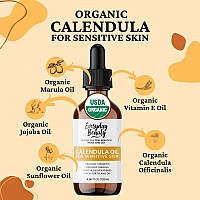 Organic Calendula Oil For Sensitive Skin Usda Certified 100 Plant Based Lightweight Unscented Gentle Soothing Oil For Sens