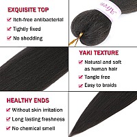 Alrence Pre Stretched Braiding Hair Long Braid 20 Inch 8 Packs Professional Braiding Hair Extensions Synthetic Crochet Twist Bra