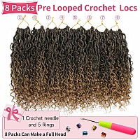 Alicoco Goddess Locs Crochet Hair 22 Inch 8 Packs Faux Locs Crochet Hair For Women Boho Locs Prelooped River Crochet Locs With