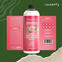 Locsanity Rosewater And Peppermint Daily Moisturizing Spray Jumbo Size Hydrating Dreadlock Spray To Nourish The Scalp And Prot