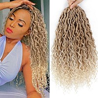 Goddess Locs Crochet Hair Blonde 18 Inch 7 Packs Faux Locs Crochet Hair Soft Crochet Locs Boho Locs Crochet Hair Synthetic Hippi