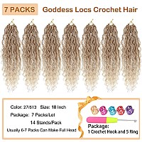 Goddess Locs Crochet Hair Blonde 18 Inch 7 Packs Faux Locs Crochet Hair Soft Crochet Locs Boho Locs Crochet Hair Synthetic Hippi