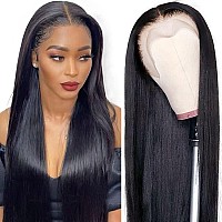 Rontaya Straight Lace Front Wigs Human Hair 180 Density 13X4 Hd Lace Front Wigs For Black Women Pre Plucked With Baby Hair Tran