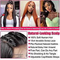 Rontaya Straight Lace Front Wigs Human Hair 180 Density 13X4 Hd Lace Front Wigs For Black Women Pre Plucked With Baby Hair Tran