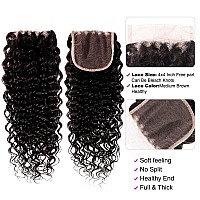 Water Wave Bundles With Closure18 20 2216Inches 12A Brazilian Virgin Hair Wet And Wavy Bundles With Lace Closure 100 Unproce