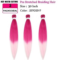 Pre Stretched Braiding Hair Extensions 30 Inch 3 Packs Long Professional Crochet Twist Braids Hair Synthetic Box Braiding Hair H