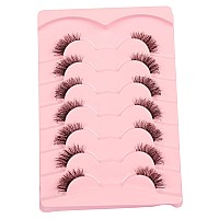 Gmagictobo False Eyelashes Fluffy Wispy Half Lashes Cat Eye Look Natural Clear Band Eyelashes 12 Faux Mink Lashes 7 Pairs