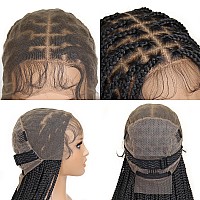 Sangtok 13X8 Hd Lace Front Braided Wigs For Black Women 36 Inch Knotless Small Box Braids Wigs Transparent Invisible Half Singl