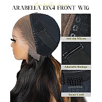 Arabella Glueless Lace Front Wigs Human Hair 13X4 Tiny Knots Real Pre Bleached 1B30 Highlight Ombre Lace Front Wig Human Hair 2