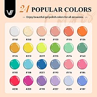 Vanreesa Gel Nail Polish Kit With U V Light 24 Colors Gel Nail Polish Set Glossy Matte Top Coat Complete Gel Nail Kit With Man