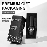 Lugx Sheer Milky White Gel Polish 15Ml Neutral Translucent Gel Nail Polish Uv Jelly Natural French Gel Nail Color For Nail Art