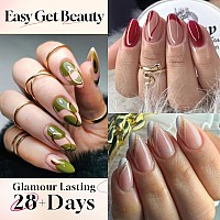 Una Gella Short Almond Fake Nails Half Cover 504Pcs Extra Short Almond Soft Gel Nail Tips Prebuff Clear Almond Nails Salon Qual