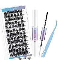 Lankiz Diy Lash Extension Kit Manga Lashes Cluster Lashes With Strong Hold Lash Bond And Seal And Eyelashes Applicator Tool Twe