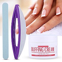 Nail Art Buffing Cream Nail Brush Buffer Varnish Polish + Polishing Strip Kit, Provides Look For Nails, Suitable For Salon And Personal Use