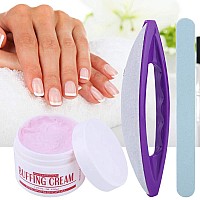 Nail Art Buffing Cream Nail Brush Buffer Varnish Polish + Polishing Strip Kit, Provides Look For Nails, Suitable For Salon And Personal Use