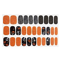 Dashing Diva Gloss Nail Strips Pumpkin Fright Uv Free Chip Resistant Long Lasting Gel Nail Stickers Contains 32 Nail Wra