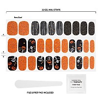 Dashing Diva Gloss Nail Strips Pumpkin Fright Uv Free Chip Resistant Long Lasting Gel Nail Stickers Contains 32 Nail Wra