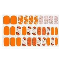 Dashing Diva Gloss Nail Strips Pumpkin Charm Uv Free Chip Resistant Long Lasting Gel Nail Stickers Contains 32 Nail Wrap