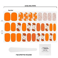 Dashing Diva Gloss Nail Strips Pumpkin Charm Uv Free Chip Resistant Long Lasting Gel Nail Stickers Contains 32 Nail Wrap