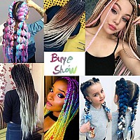 Afnote Ombre Braiding Hair Extensions For Women 24 Inch 3Pcs Synthetic Jumbo Braid Hair Extension Profession Crochet Hair Extens