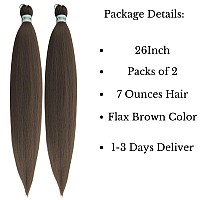 Leticia Flax Brown Braiding Hair Pre Stetched Kanekalon Braiding Hair Extensions