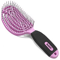 Nuway 4Hair Doublec Us Patented Double Curved Detangling Brush Rose Pink