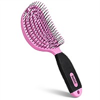 Nuway 4Hair Doublec Us Patented Double Curved Detangling Brush Rose Pink