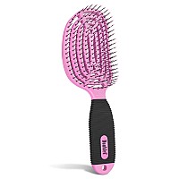 Nuway 4Hair Doublec Us Patented Double Curved Detangling Brush Rose Pink