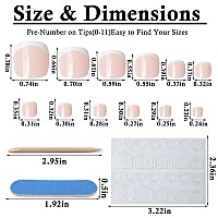 Addfavor 120Pcs Nude Press On Toenails French Press Ons Toe Nails Short Square Full Cover Glossy Acrylic False Toes Nail Tips F