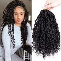 Lmzim 12 Inch Goddess Locs Crochet Hair 8 Packs Faux Locs Crochet Hair For Black Women Pre Looped River Locs Crochet Hair With C