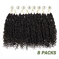 Lmzim 12 Inch Goddess Locs Crochet Hair 8 Packs Faux Locs Crochet Hair For Black Women Pre Looped River Locs Crochet Hair With C