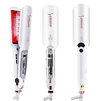 Dorisilk Steam Hair Straightener And Curler Iron 2 In 1 Professional Salon Infrared Flat Iron Wide Tourmaline Ceramic Plate Va