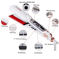 Dorisilk Steam Hair Straightener And Curler Iron 2 In 1 Professional Salon Infrared Flat Iron Wide Tourmaline Ceramic Plate Va