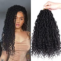 Lmzim 14 Inch Goddess Locs Crochet Hair 8 Packs Faux Locs Crochet Hair For Black Women Hippie Locs Crochet Braids Pre Looped 4