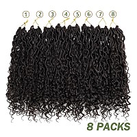 Lmzim 14 Inch Goddess Locs Crochet Hair 8 Packs Faux Locs Crochet Hair For Black Women Hippie Locs Crochet Braids Pre Looped 4