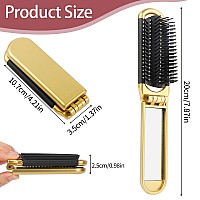 Small Folding Hair Brush 2 Pcs Collapsable Pocket Size Brush Mini Travel Brush With Mirror Massage Comb Portable Compact Hair Br