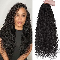 Lmzim 18 Inch Goddess Locs Crochet Hair 8 Packs Faux Locs Crochet Hair For Black Women Soft Locs Crochet Braids Hippie Locs Croc