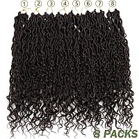 Lmzim 18 Inch Goddess Locs Crochet Hair 8 Packs Faux Locs Crochet Hair For Black Women Soft Locs Crochet Braids Hippie Locs Croc