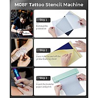 Itari M08F Wireless Tattoo Stencilprinter Tattoo Transfer Machine Thermal Copier With 10Pcs Transfer Paper Bluetooth Stencia