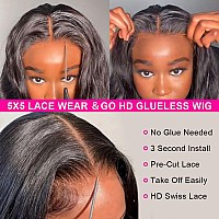 Foreverlove Wear And Go Glueless 5X5 Hd Lace Closure Wigs Human Hair Body Wave 200 Density Brazilian Human Hair Wigs For Black