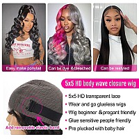 Foreverlove Hair Body Wave 5X5 Hd Lace Closure Wigs Human Hair Pre Plucked 200 Density 12A Brazilian Virgin Human Hair Wigs For