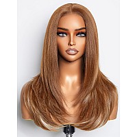 Gorgius Ombre Brown Wig With Blonde Highlights Glueless Straight Wig Crafted With Stylearchive Technology Premium Fiber Remy